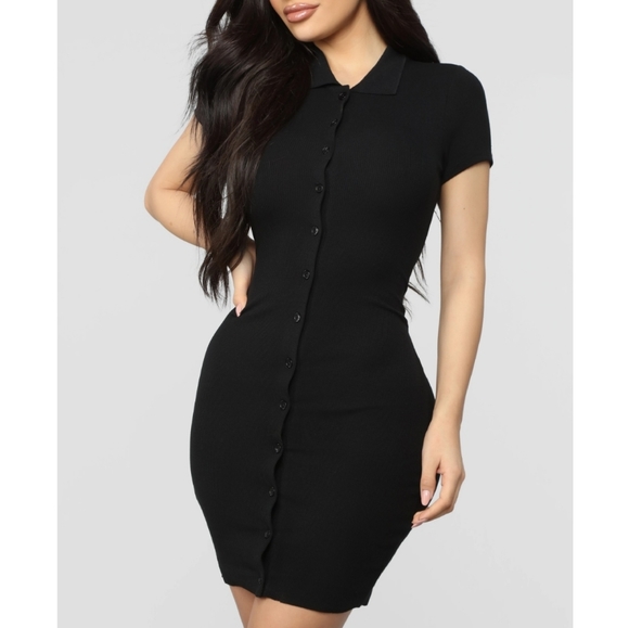 fashion nova button down dress